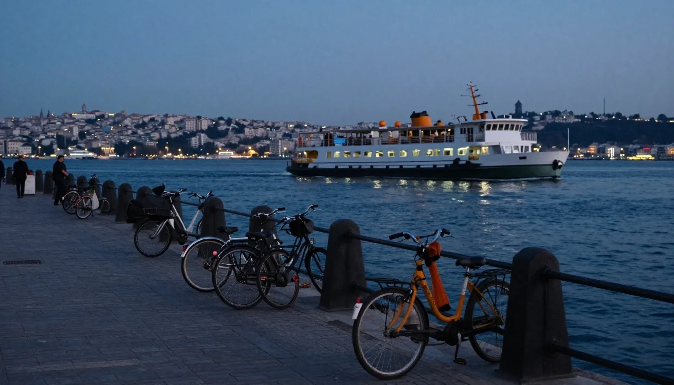 Akşam saatinde toplu taşıma ve bisikletler